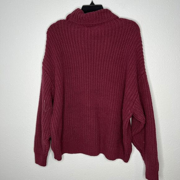 New Free People Turtle Neck Pullover Knit Sweater Long Sleeve Women's Size XS - Picture 2 of 5